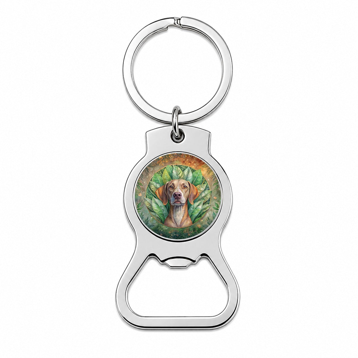 Pointer Dog Art Nouveau Bottle Opener Keychain