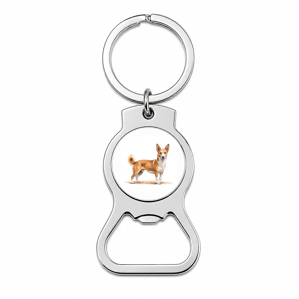 Portuguese Podengo Pequeno Dog Watercolor Style Bottle Opener Keychain