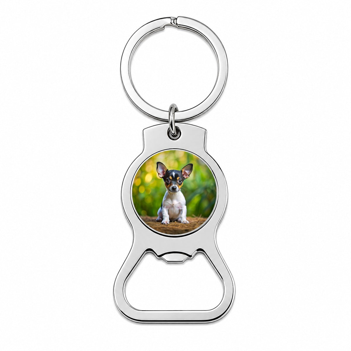 Rat Terrier Dog Puppy Photo Bottle Opener Keychain