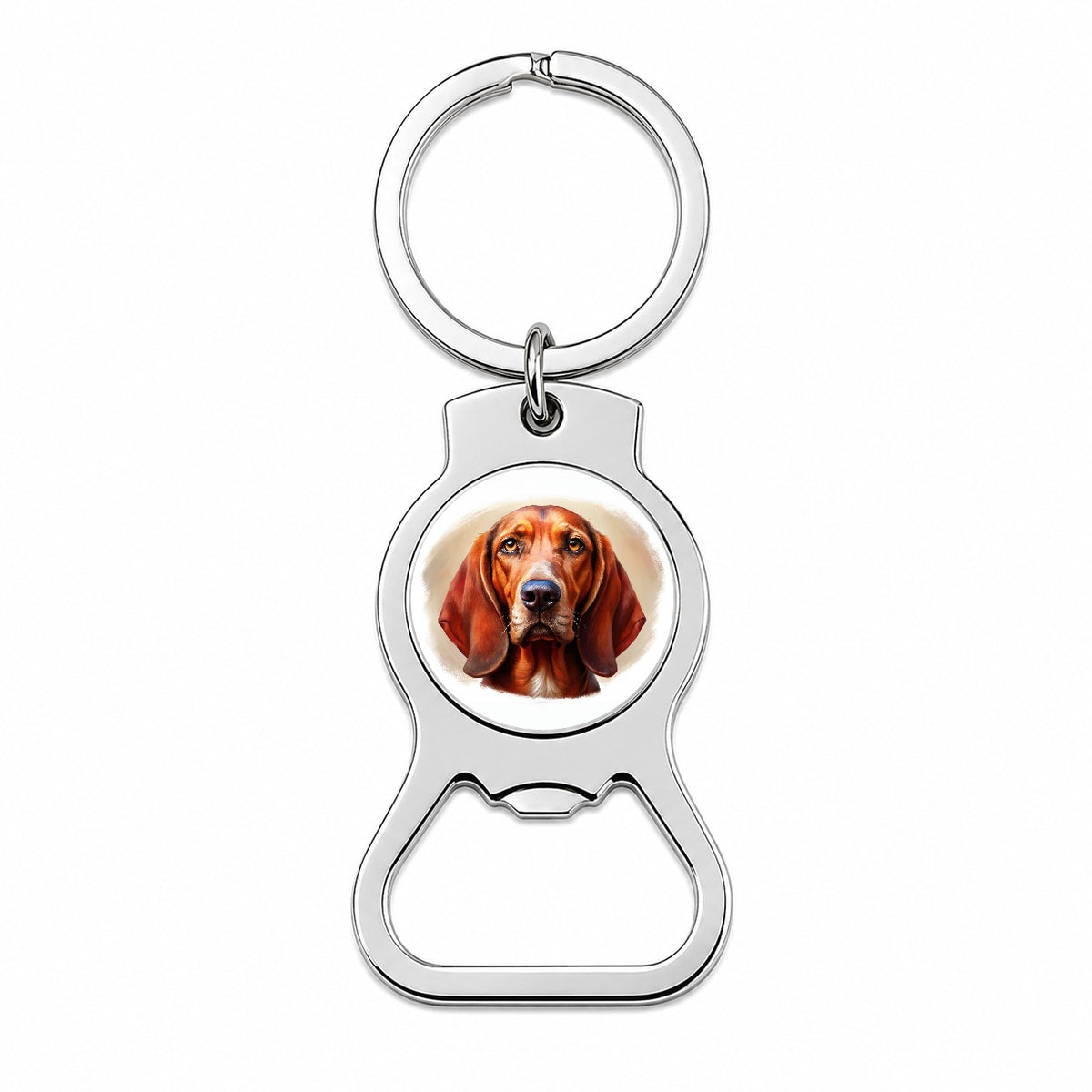 Redbone Coonhound Dog Illustration Bottle Opener Keychain