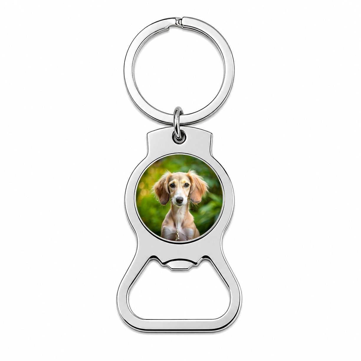 Saluki Dog Puppy Photo Bottle Opener Keychain