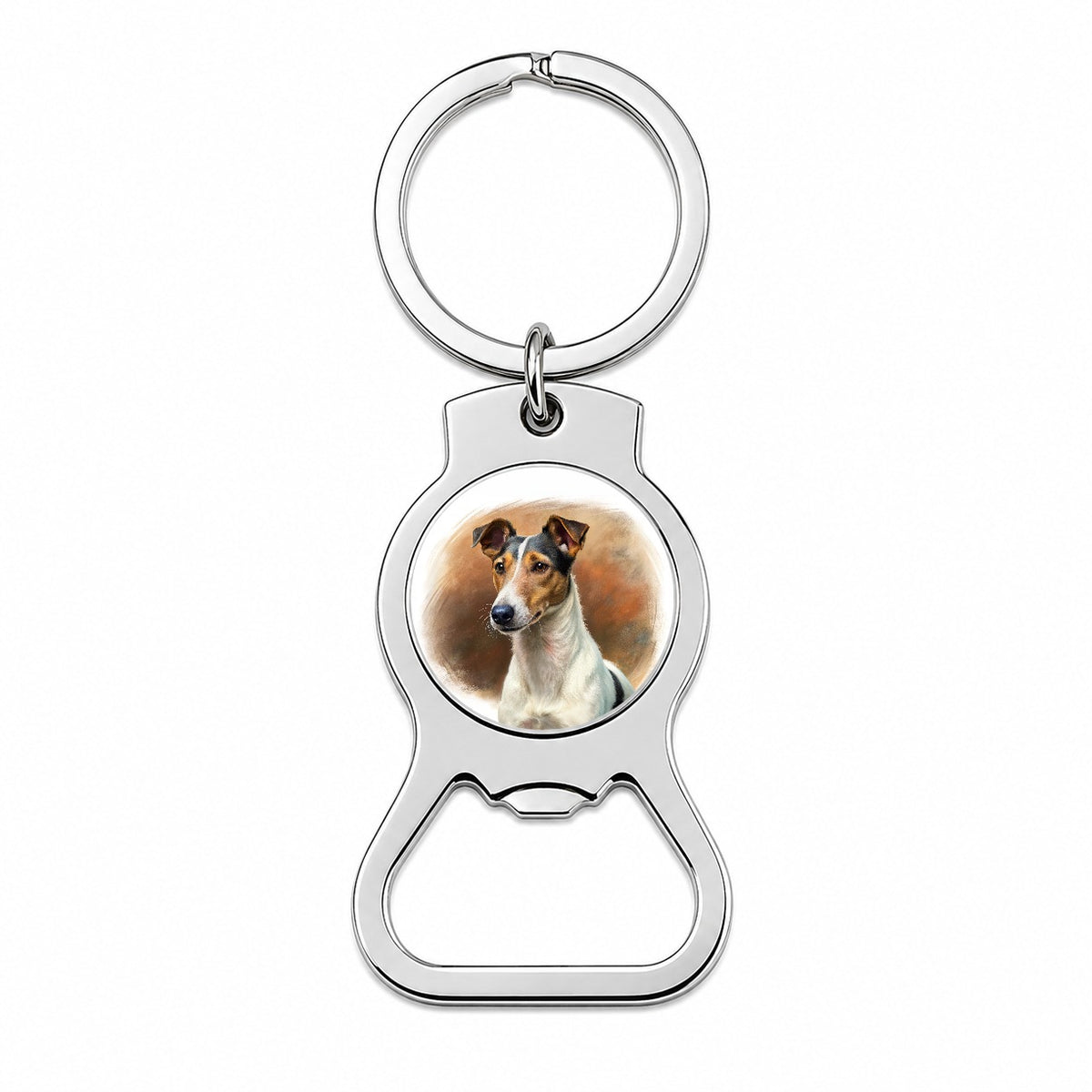 Smooth Fox Terrier Dog Illustration Bottle Opener Keychain