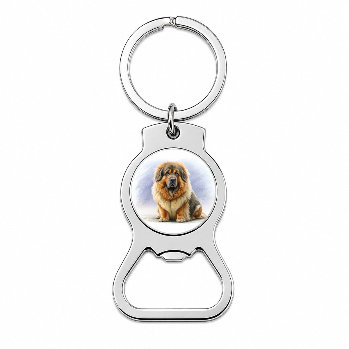 Tibetan Mastiff Dog Illustration Bottle Opener Keychain