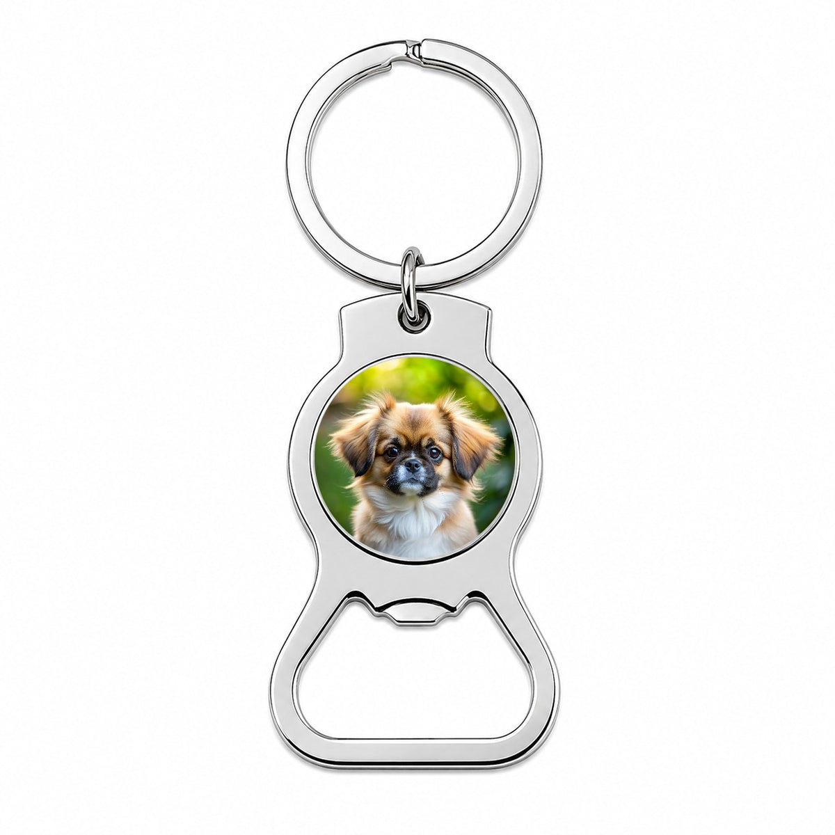 Tibetan Spaniel Dog Puppy Photo Bottle Opener Keychain