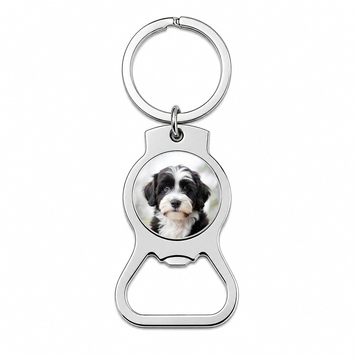 Tibetan Terrier Dog Puppy Photo Bottle Opener Keychain