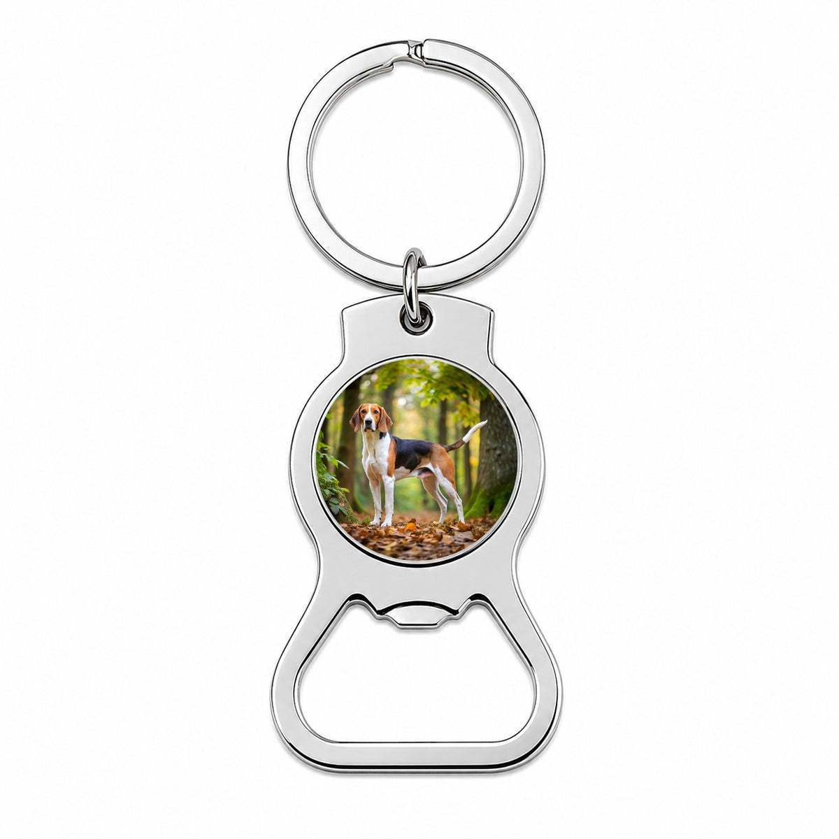 Treeing Walker Coonhound Dog Photo Bottle Opener Keychain