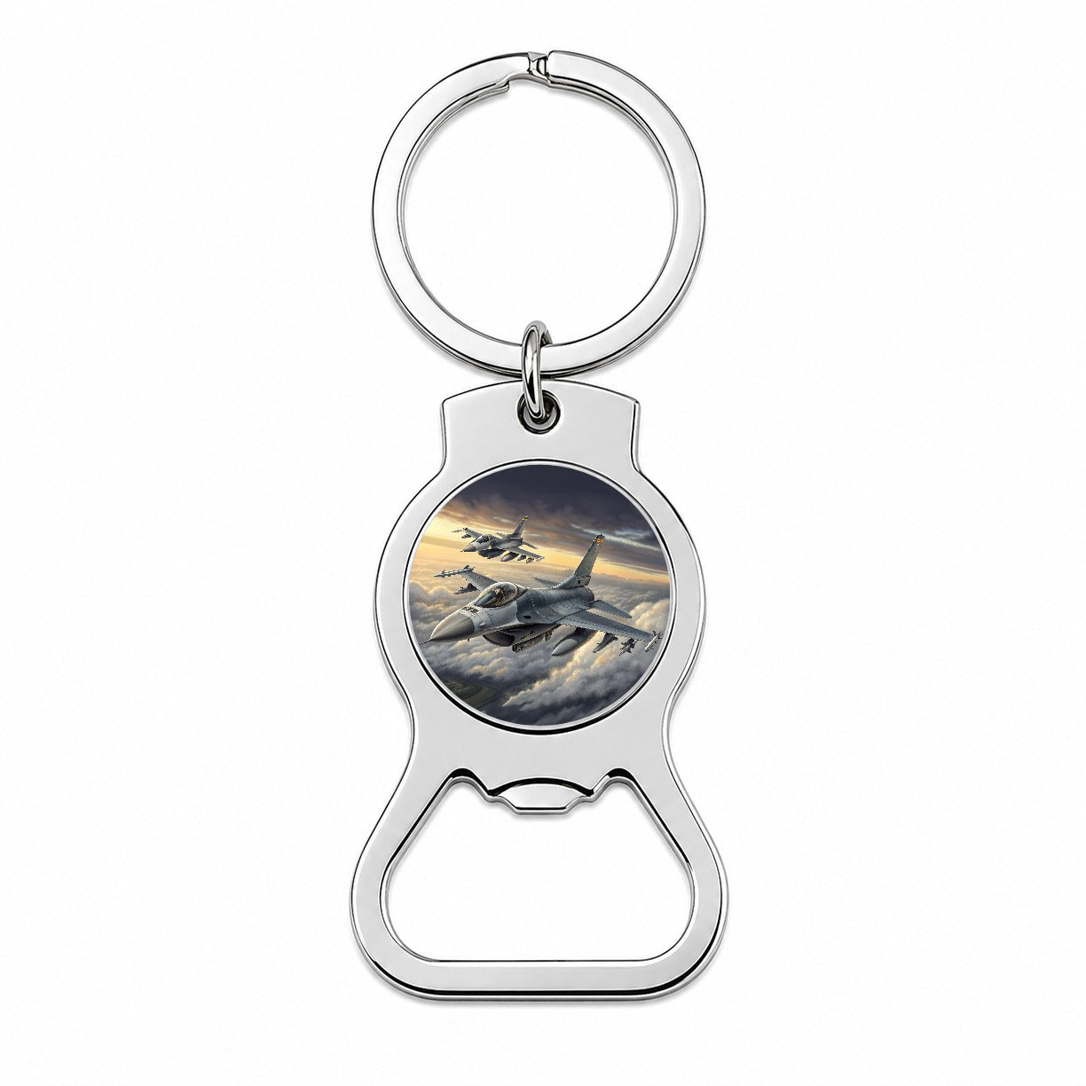 F-16 Fighting Falcon Viper Planes Flying In Formation Bottle Opener Keychain