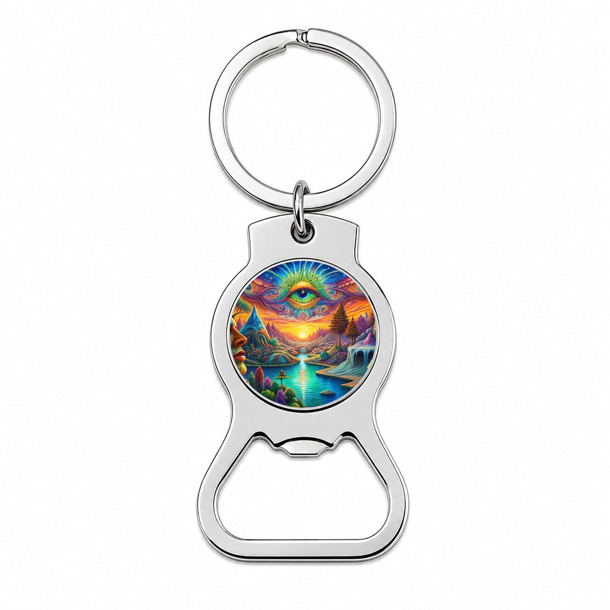 Psychedelic Trippy Artsy Design Bottle Opener Keychain