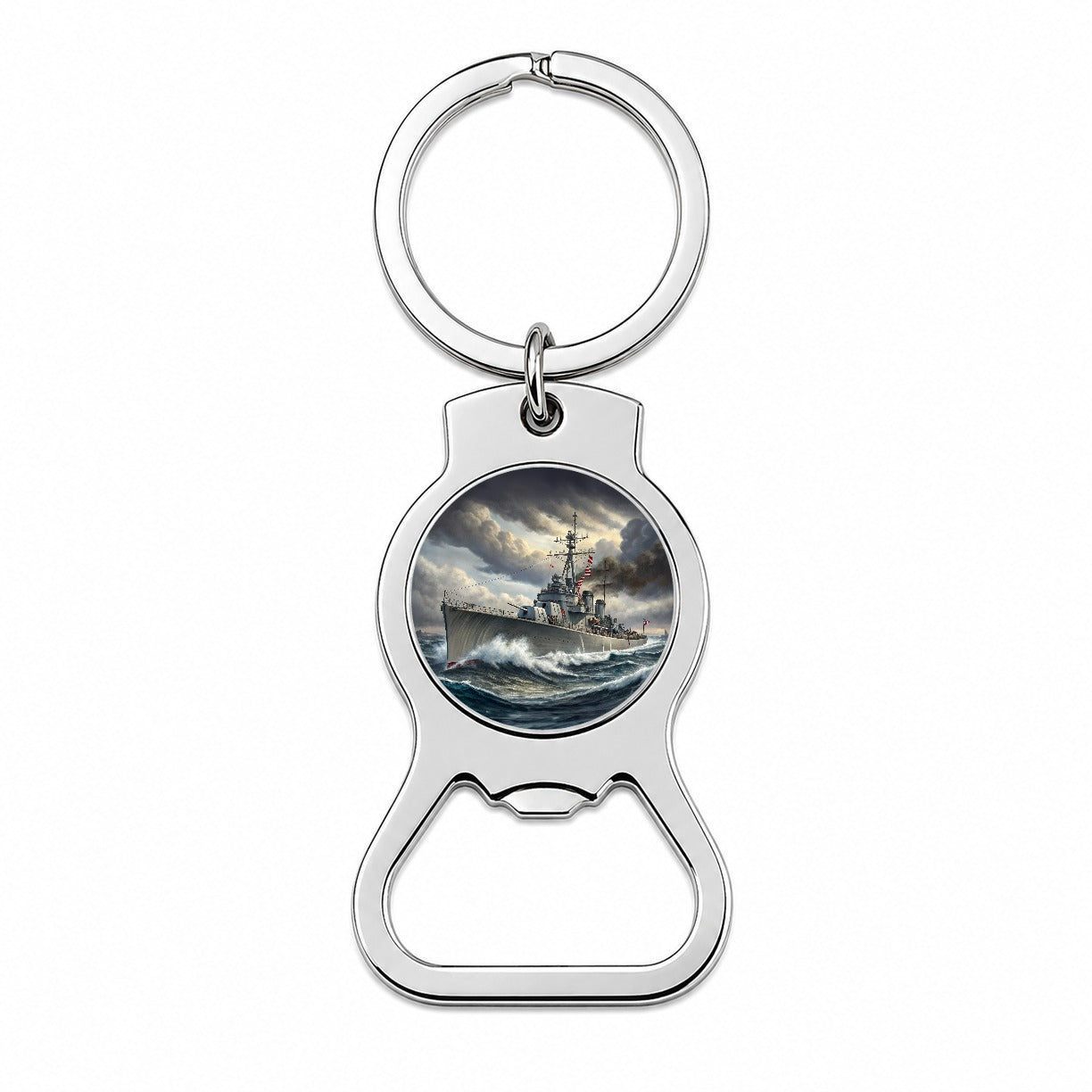 WWII Navy Destroyer Bottle Opener Keychain