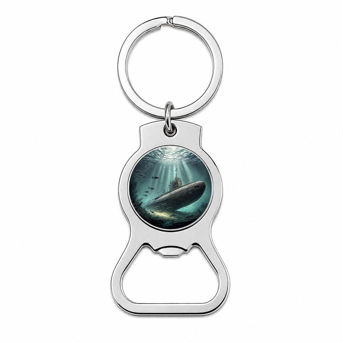 WWII Submarine Submerged Underwater Bottle Opener Keychain