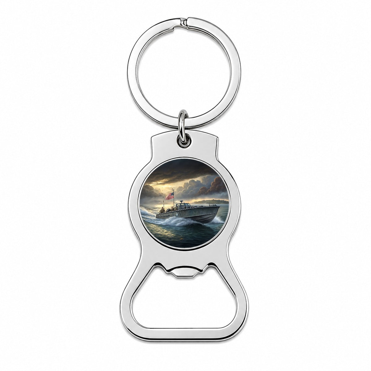 WWII US Navy PT Torpedo Boat Bottle Opener Keychain