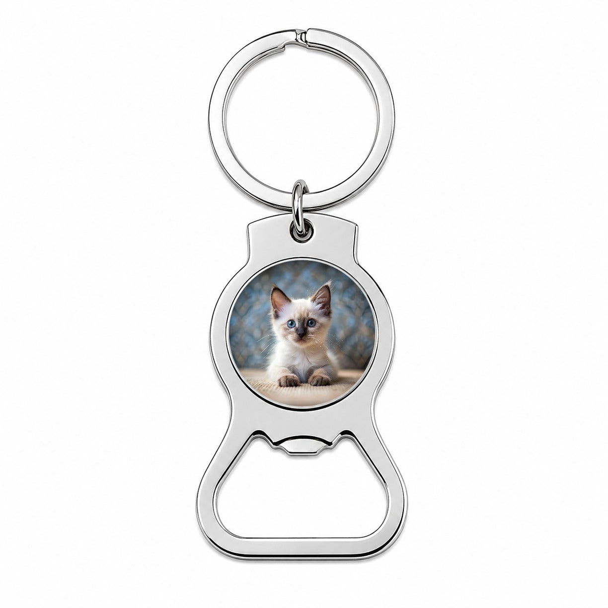 Balinese Cat Kitten Photo Bottle Opener Keychain