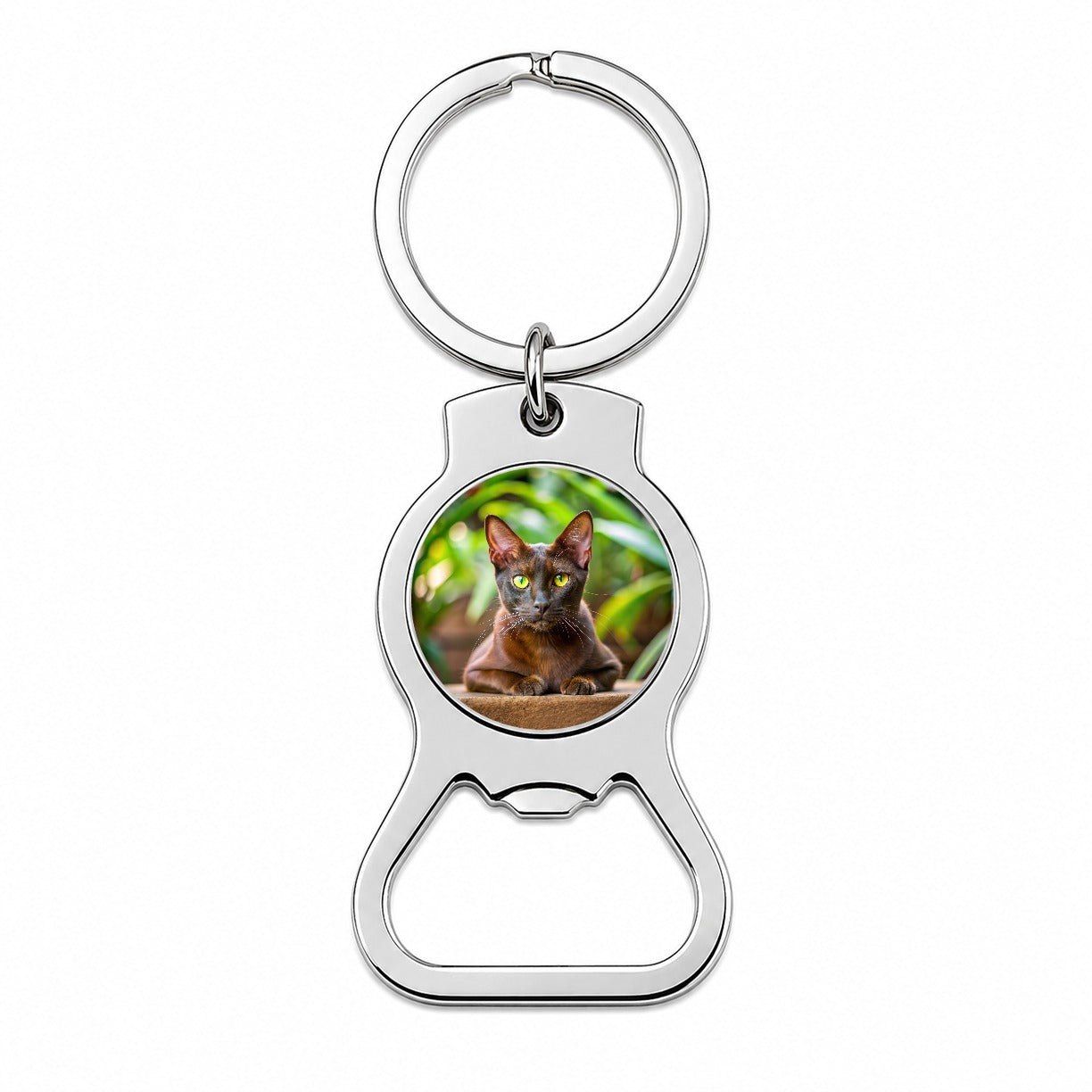 Havana Brown Cat Photo Bottle Opener Keychain