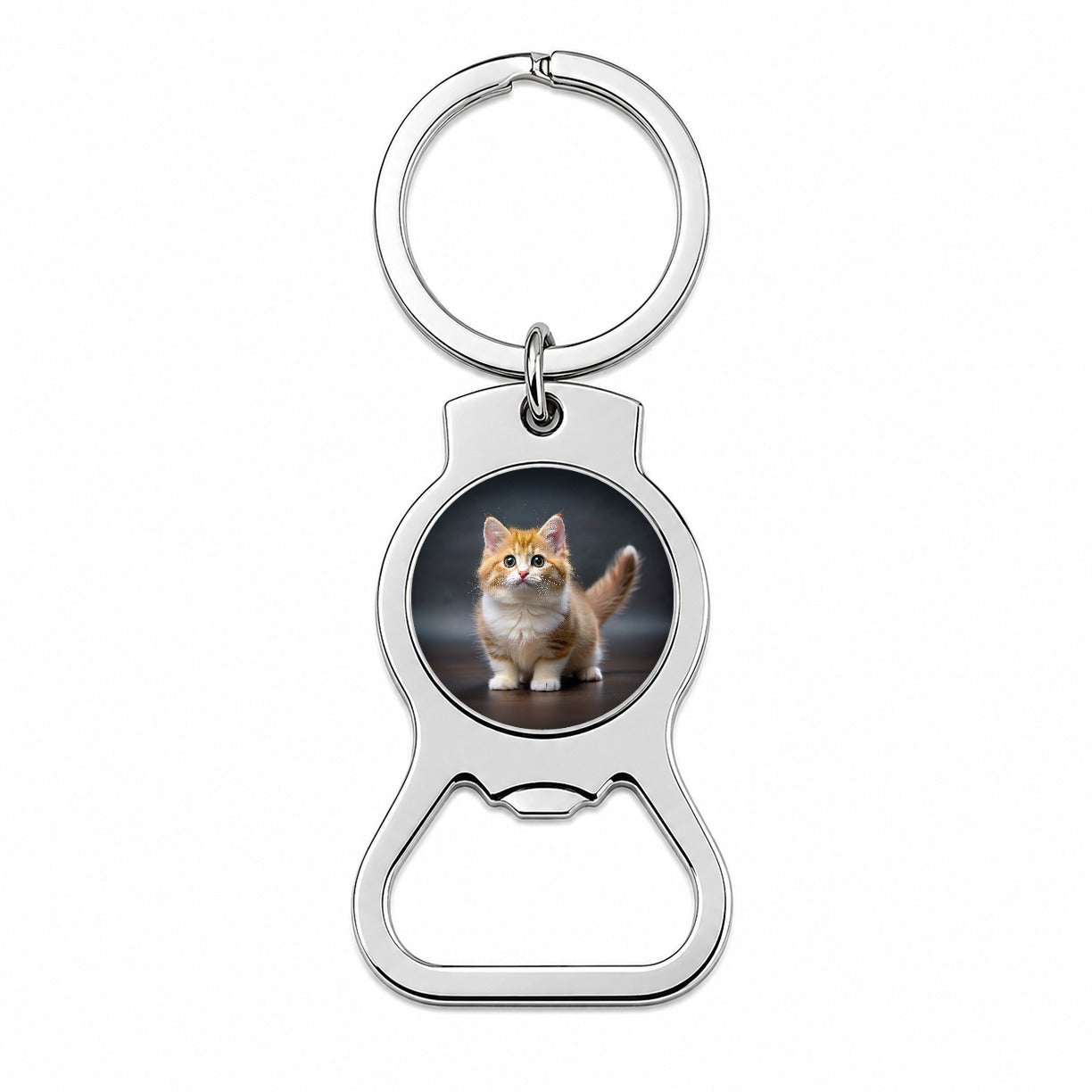 Munchkin Cat Photo Bottle Opener Keychain