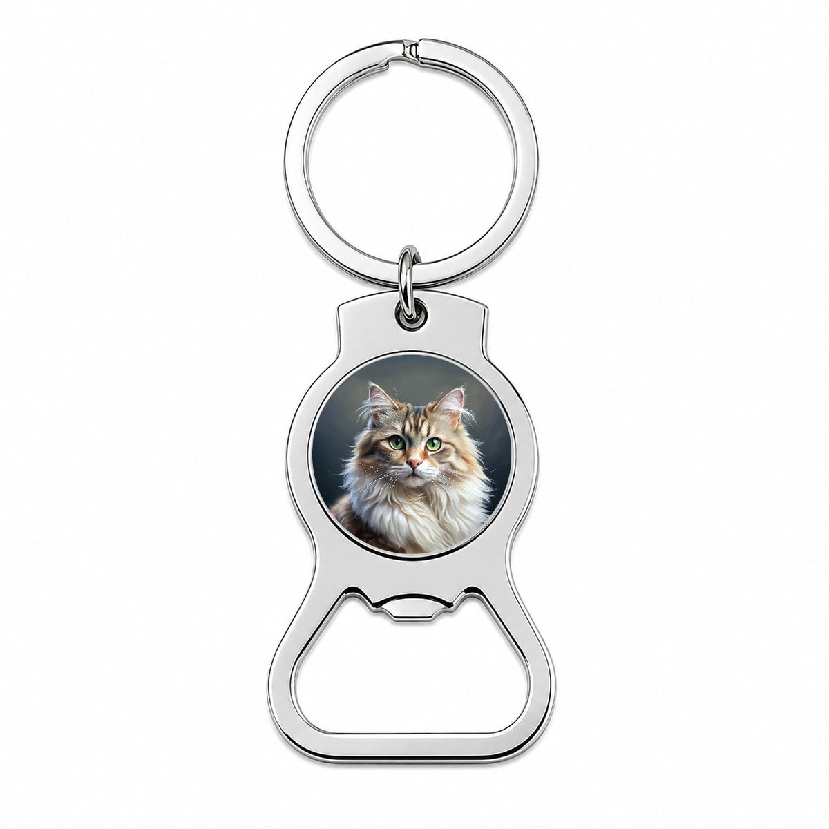 Ragamuffin Cat Illustration Bottle Opener Keychain