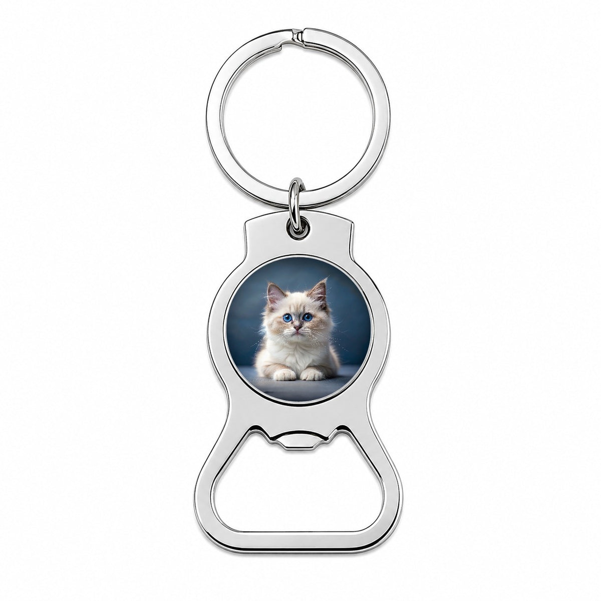 Ragdoll Cat Kitten Photo Bottle Opener Keychain