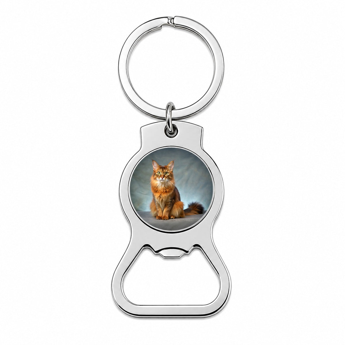 Somali Cat Kitten Photo Bottle Opener Keychain