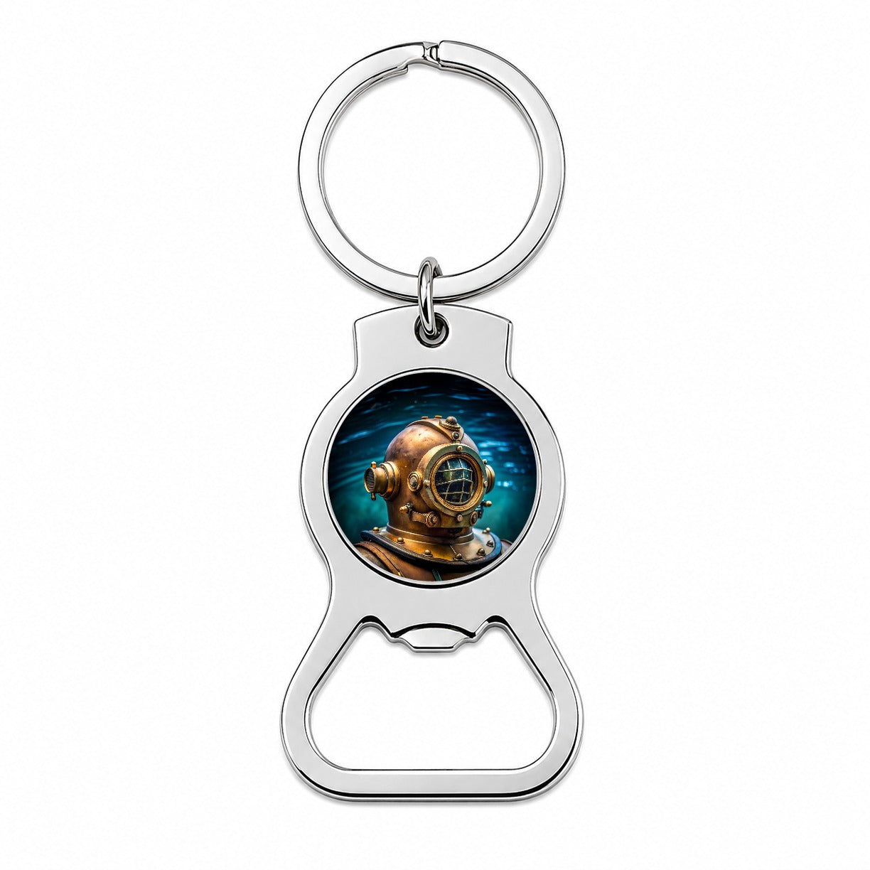 Retro Diving Helmet Suit Underwater Bottle Opener Keychain