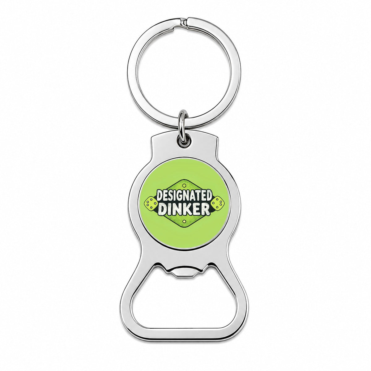 Designated Dinker Funny Pickleball Saying Bottle Opener Keychain