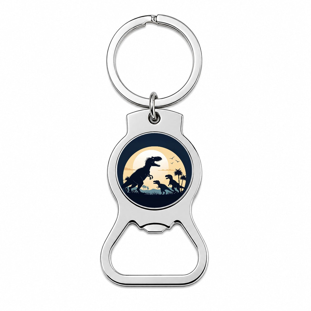 Allosaurus Silhouettes Dinosaurs Bottle Opener Keychain