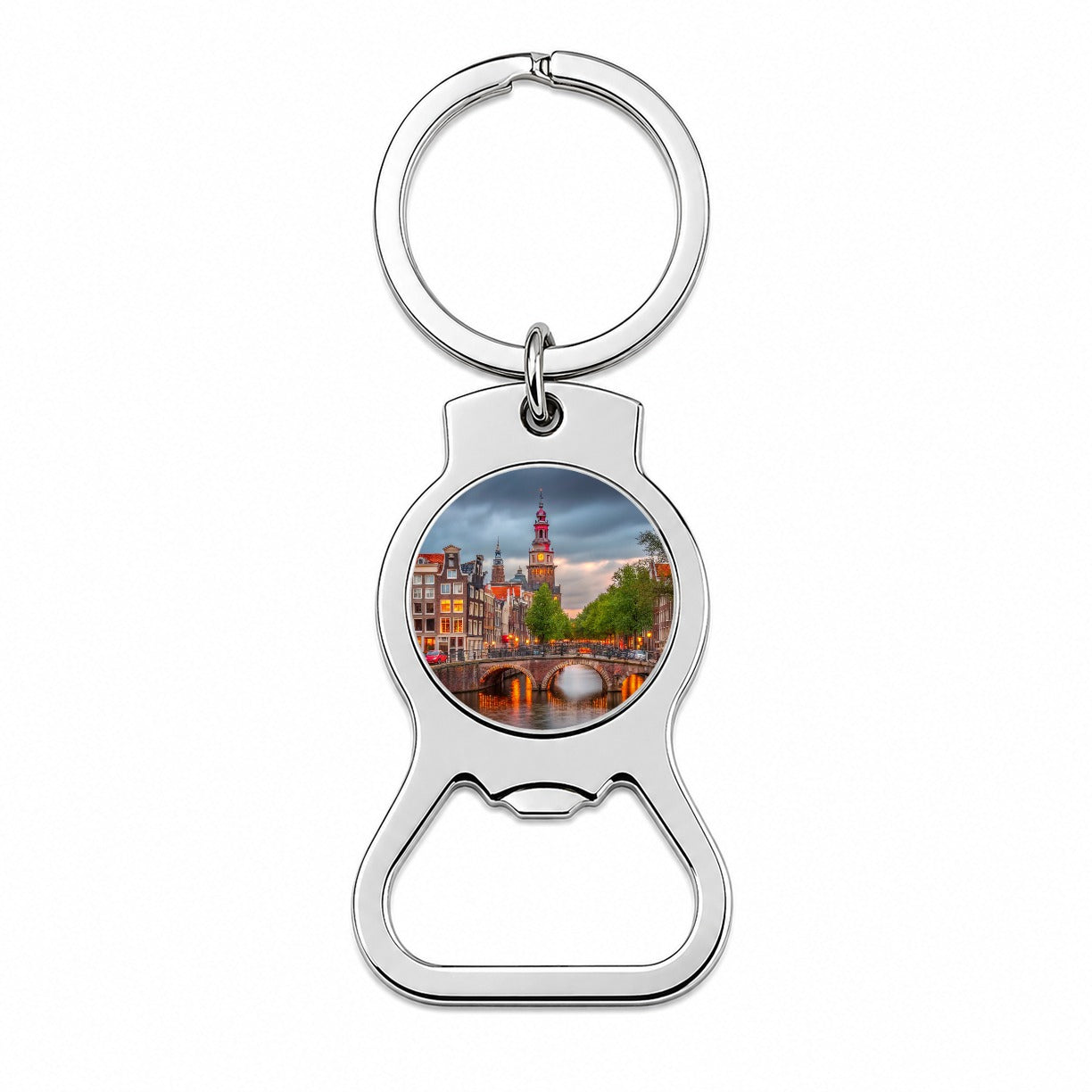 Amsterdam Netherlands At Sunset Bottle Opener Keychain