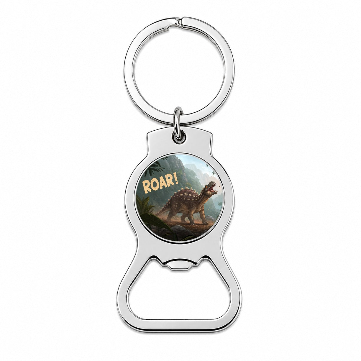 Ankylosaurus Roar Dinosaur Bottle Opener Keychain