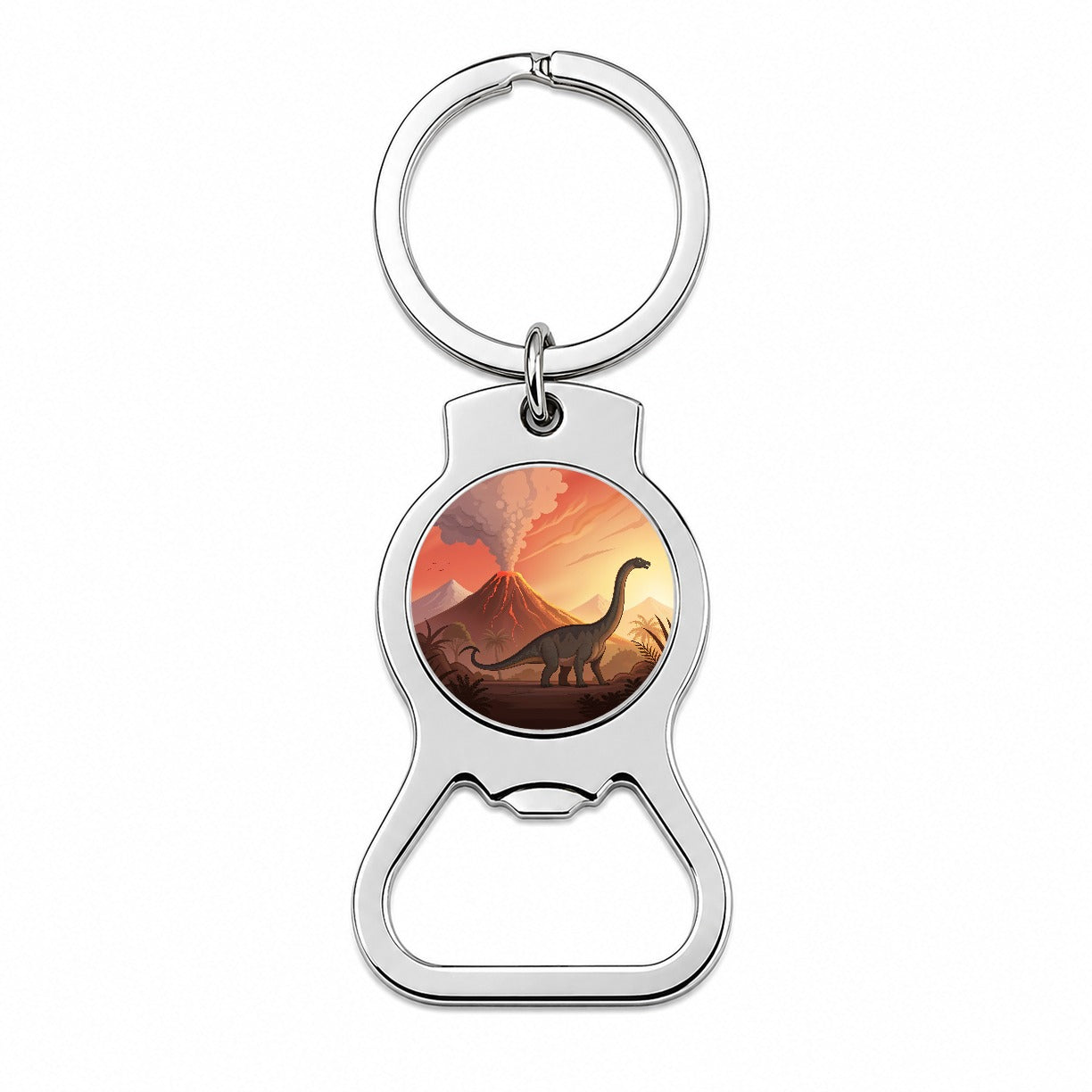 Apatosaurus Volcano Bottle Opener Keychain