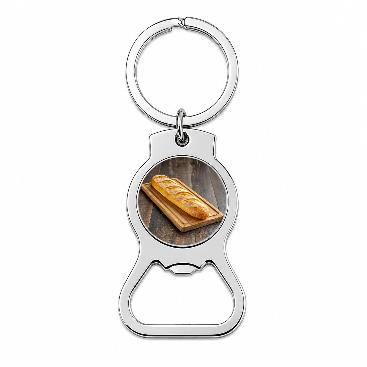 Baguette Bread Board Bottle Opener Keychain