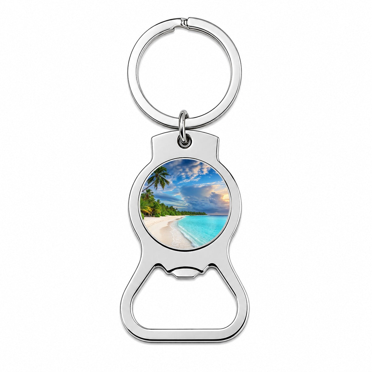 Bali Indonesia Beach Ocean Palm Trees Bottle Opener Keychain