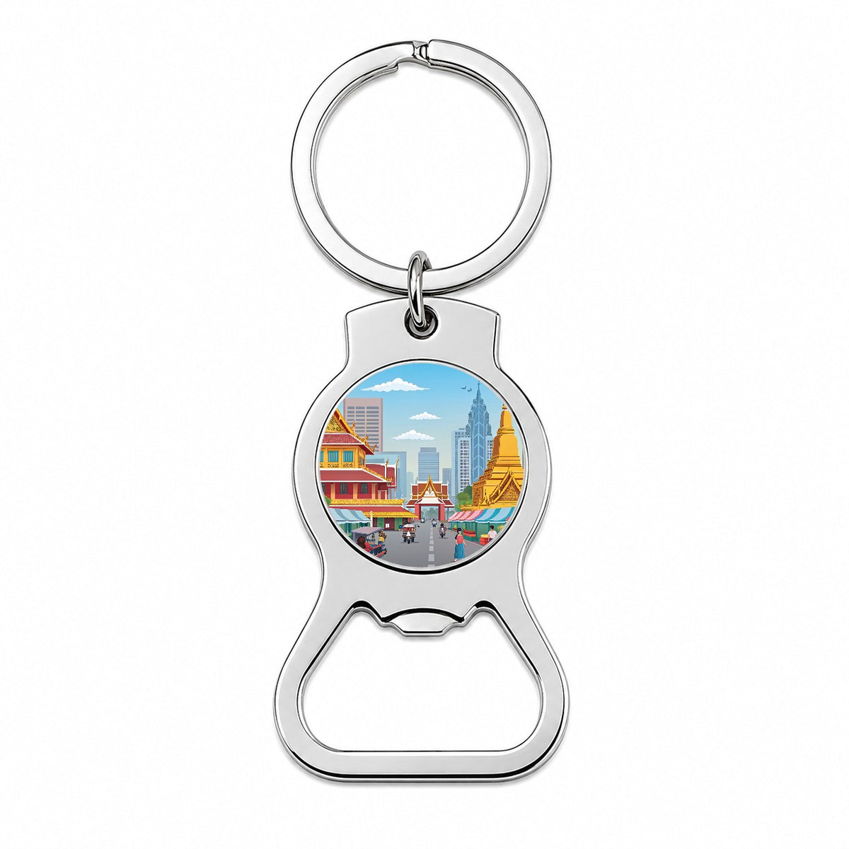 Bangkok Thailand Drawing Bottle Opener Keychain