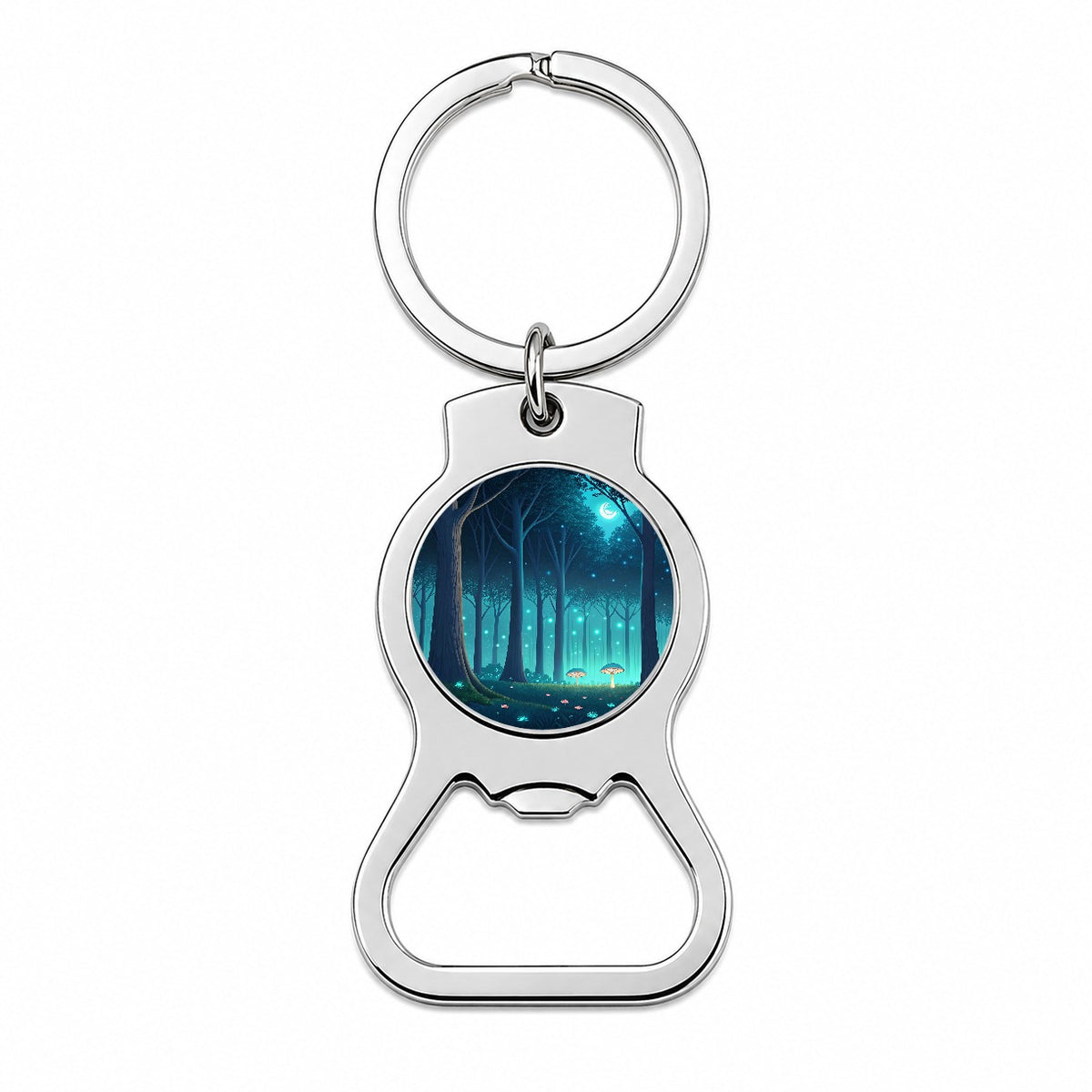Bioluminescent Forest Night Bottle Opener Keychain