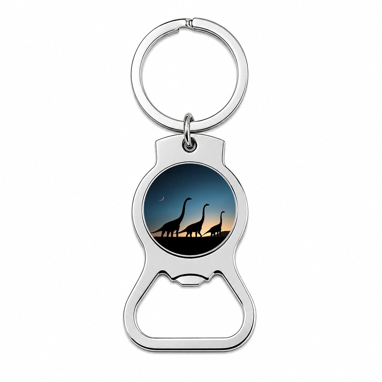 Brachiosaurus Silhouettes Dinosaurs Bottle Opener Keychain