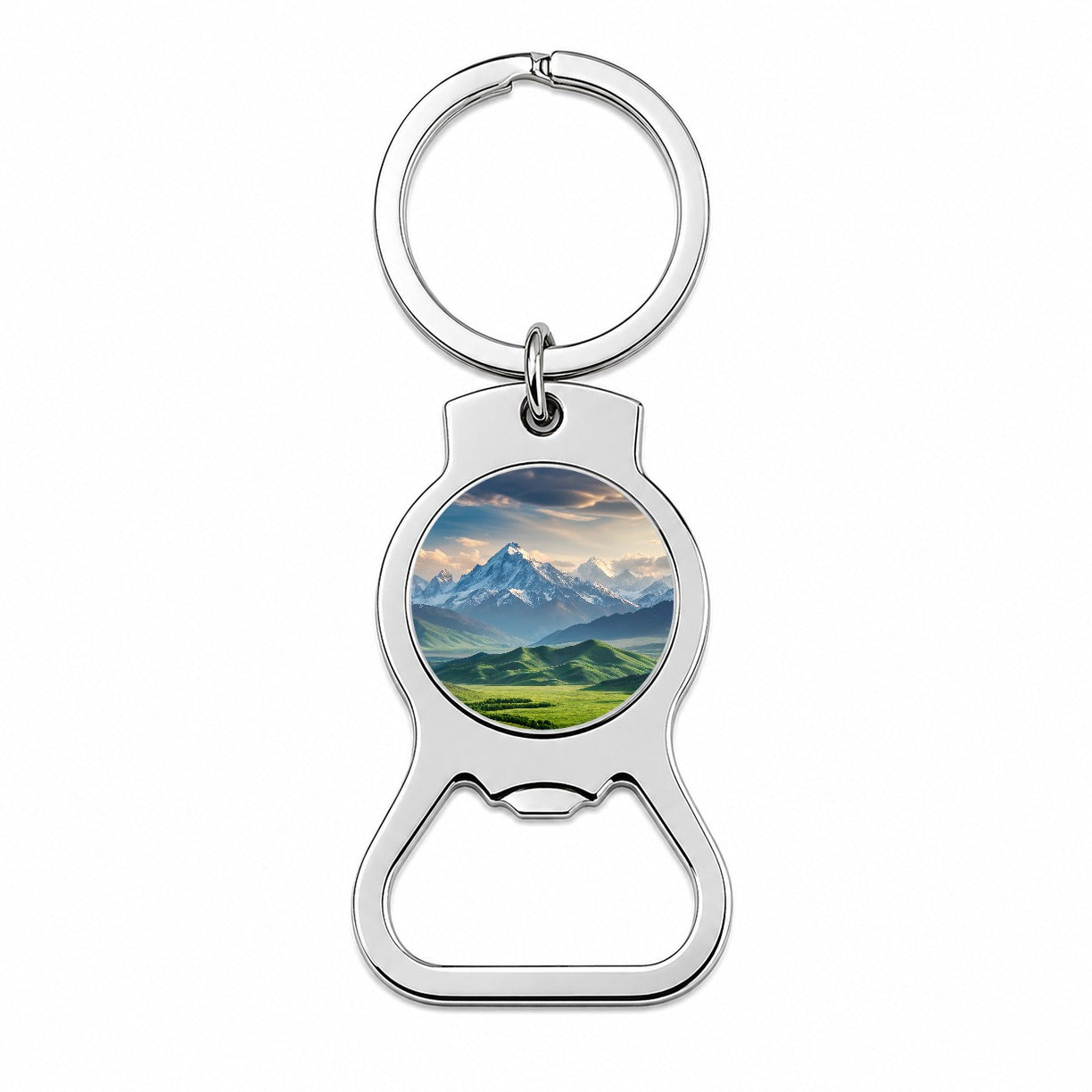 Breathtaking Mountain Views Snow Meadow Bottle Opener Keychain