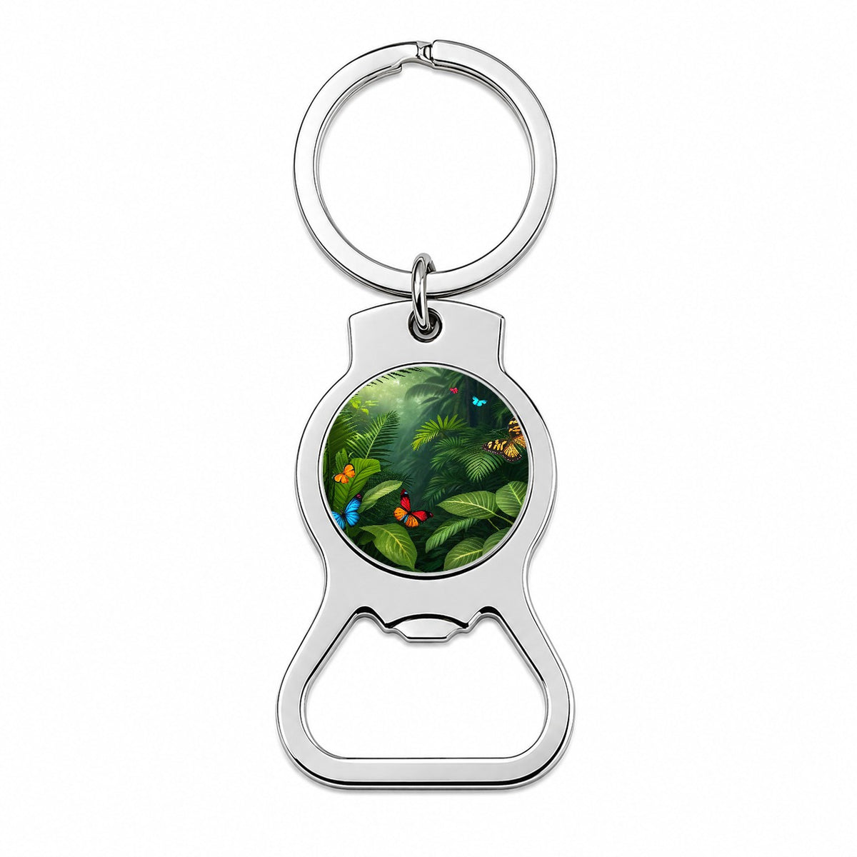Butterflies In Jungle Colorful Bottle Opener Keychain