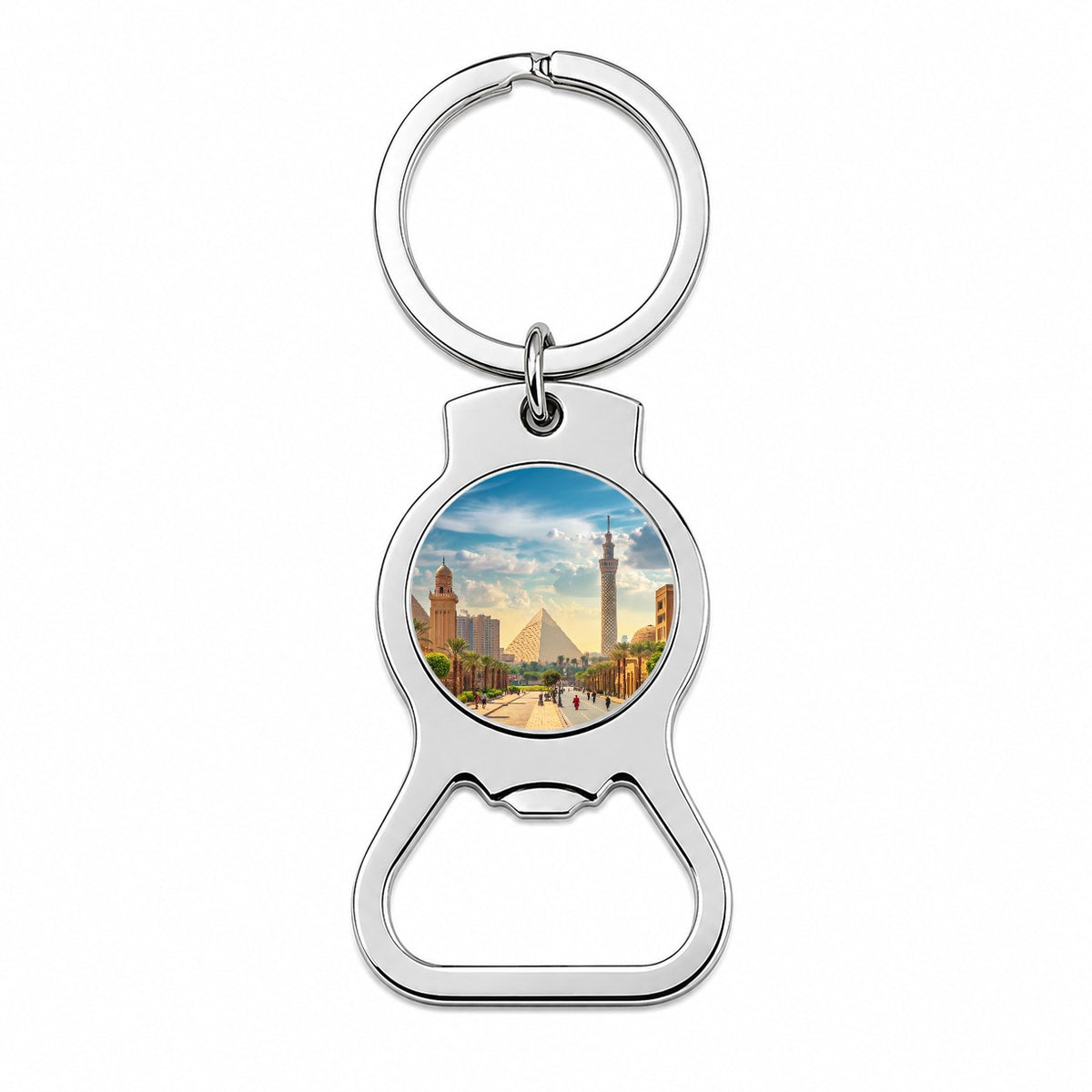 Cairo Egypt Pyramid Street Bottle Opener Keychain