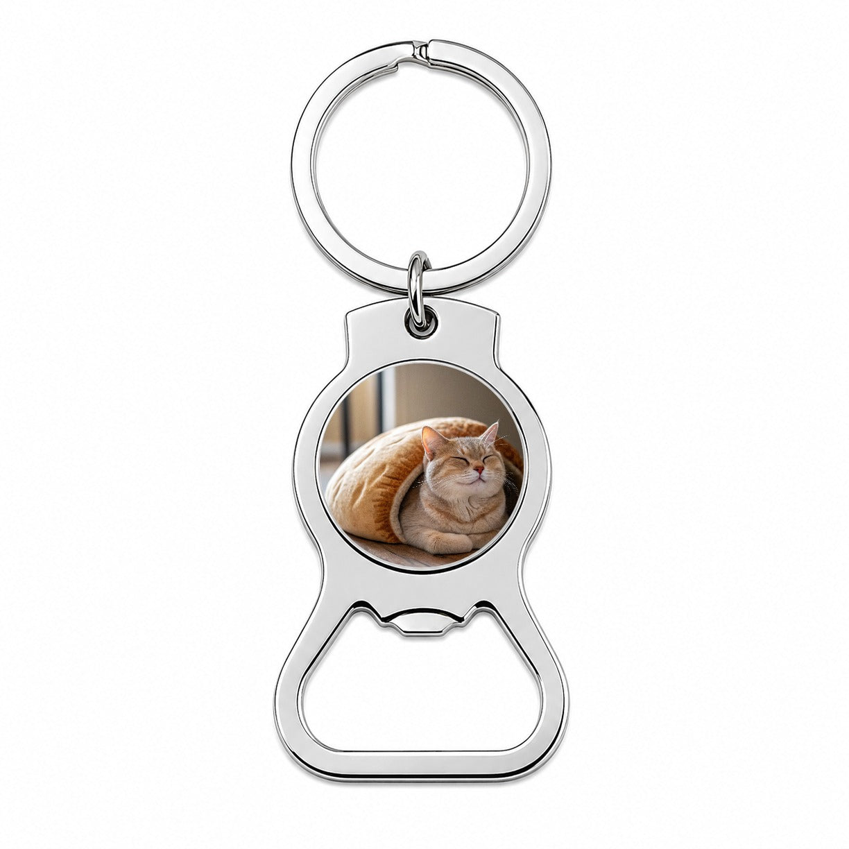 Cat Loaf Cute Bottle Opener Keychain