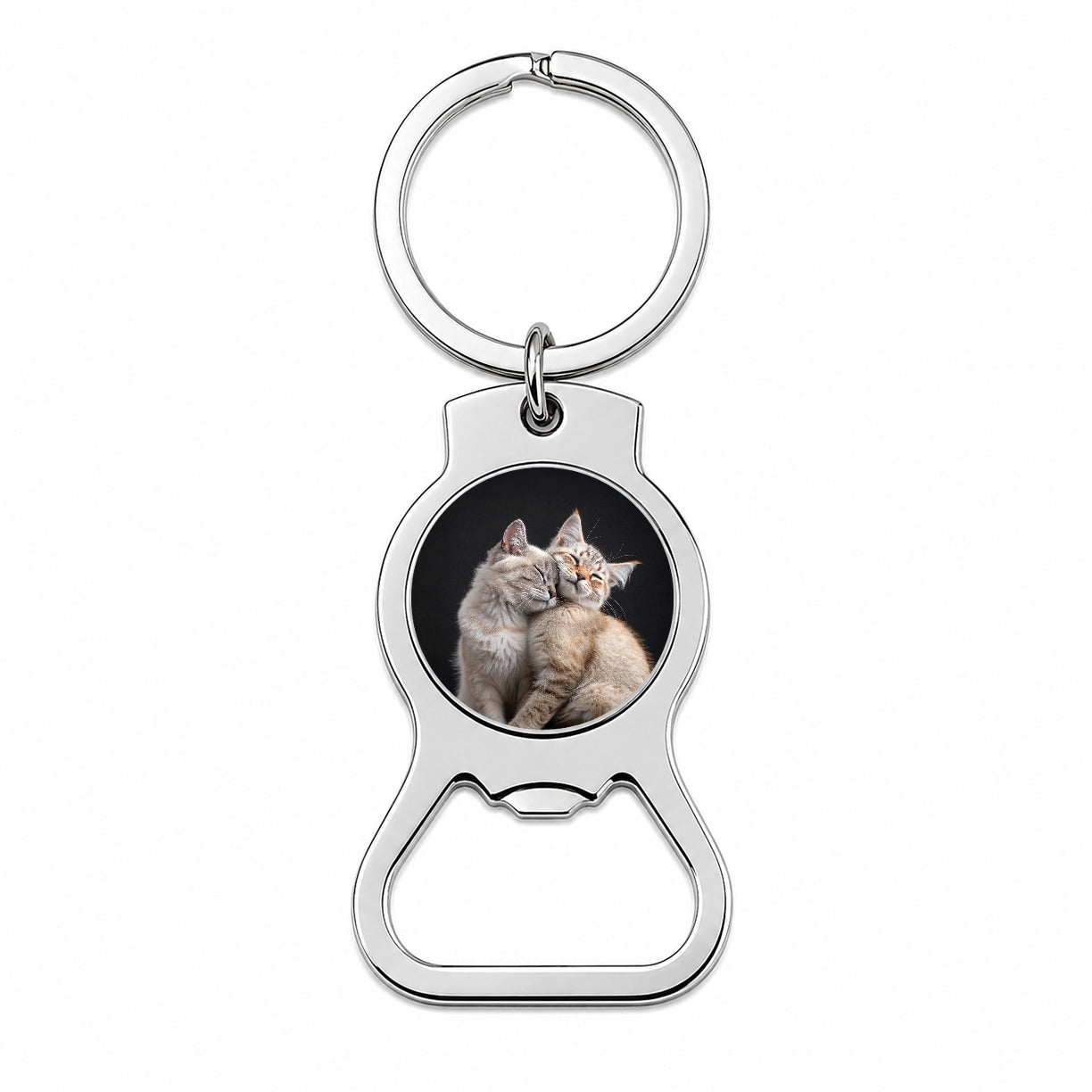 Cats Nuzzle Love Cute Bottle Opener Keychain