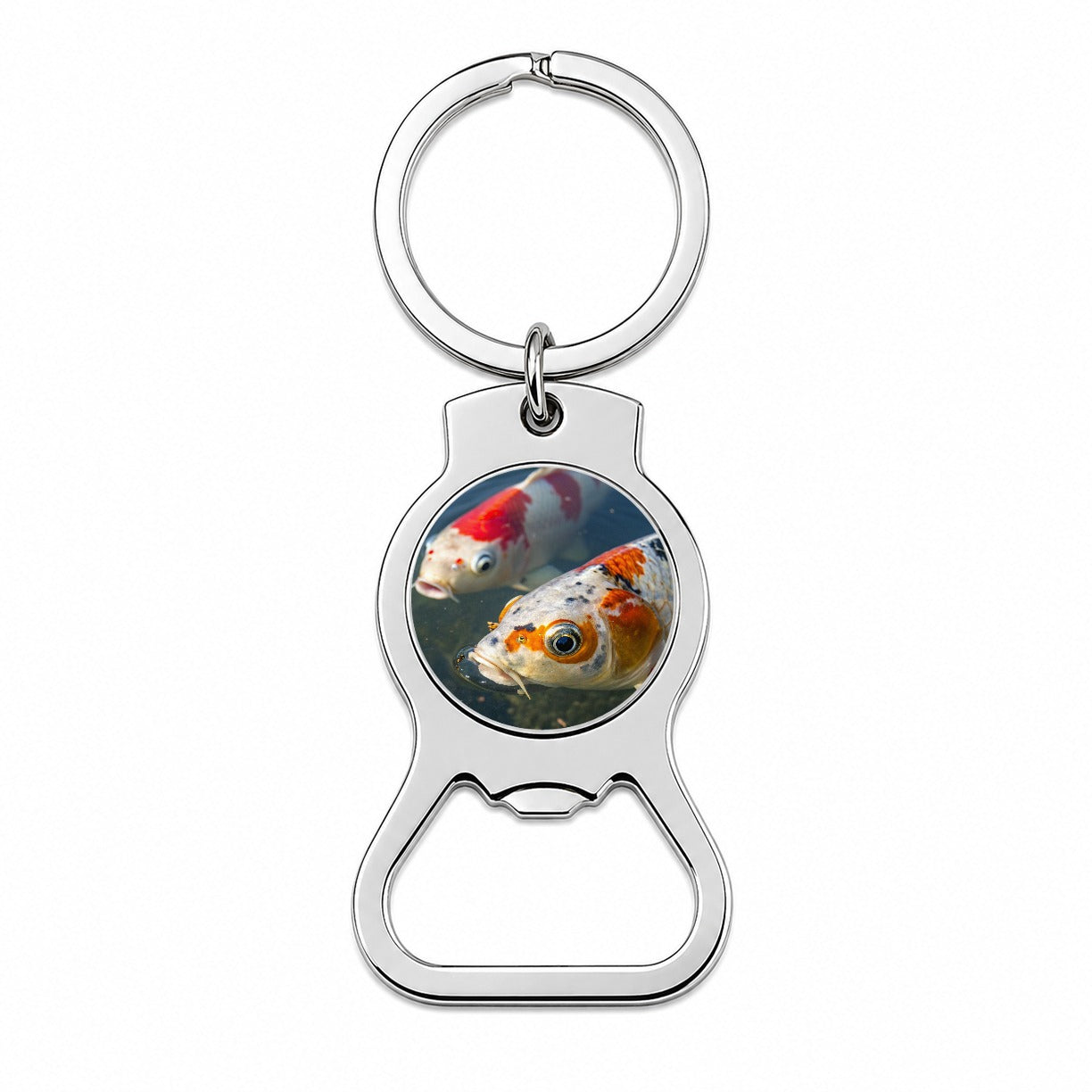 Koi Fish Eyes Close Up Pond Bottle Opener Keychain
