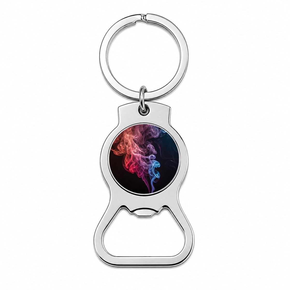 Colorful Smoke Curling Bottle Opener Keychain
