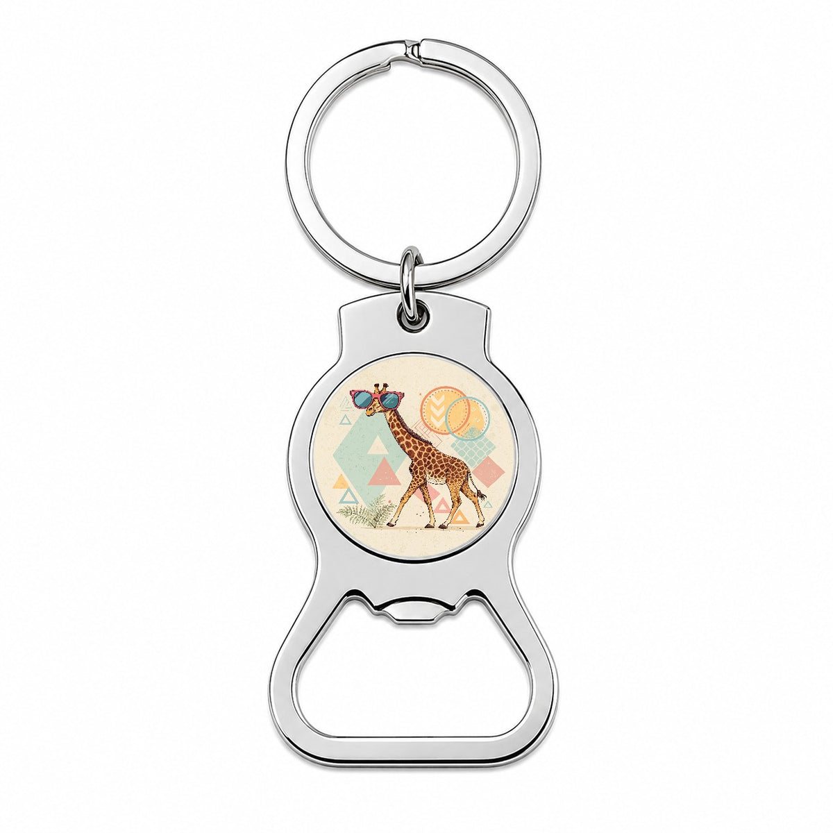 Cool Giraffe Wearing Sunglasses Funny Bottle Opener Keychain