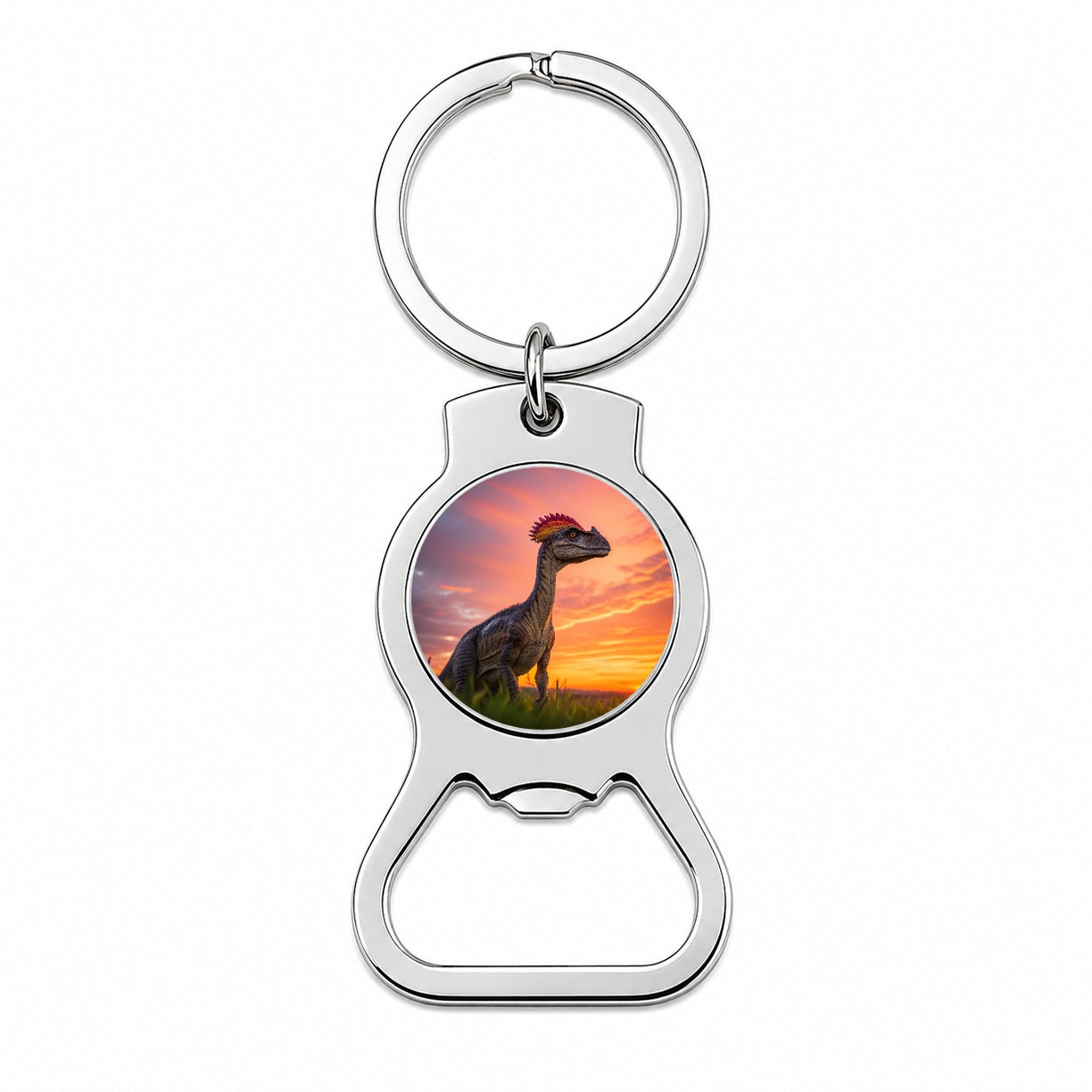 Dilophosaurus Sunset Dinosaur Bottle Opener Keychain