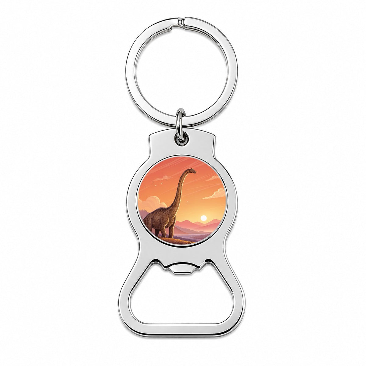 Diplodocus Sunset Dinosaur Bottle Opener Keychain