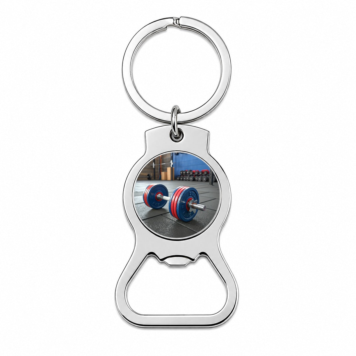 Dumbbells Workout Exercise Gym Bottle Opener Keychain