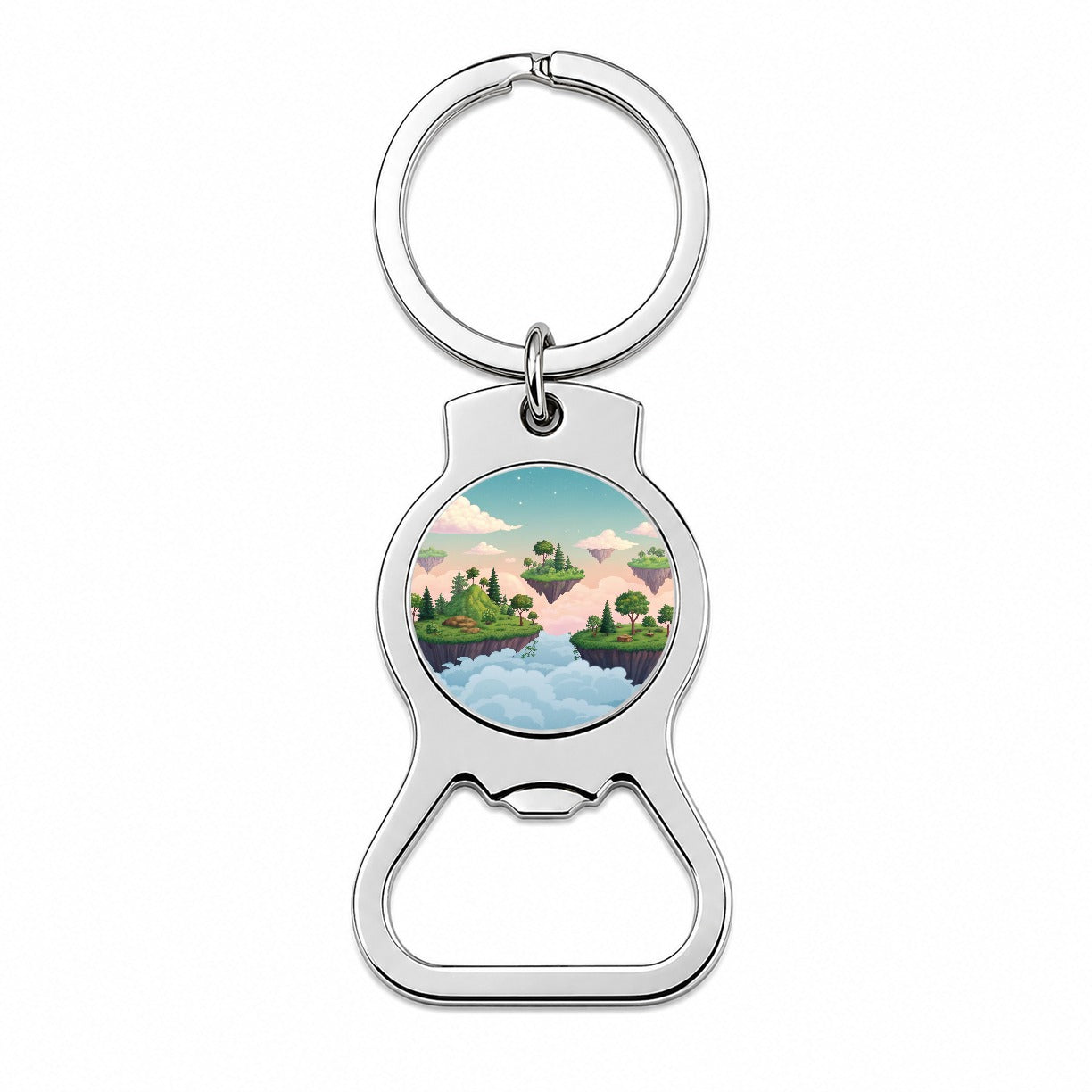 Floating Islands In The Sky Bottle Opener Keychain