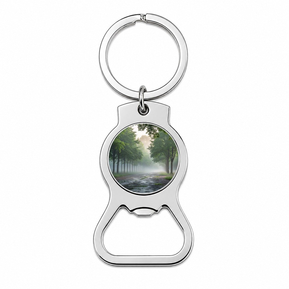 Forest Misty Morning Bottle Opener Keychain
