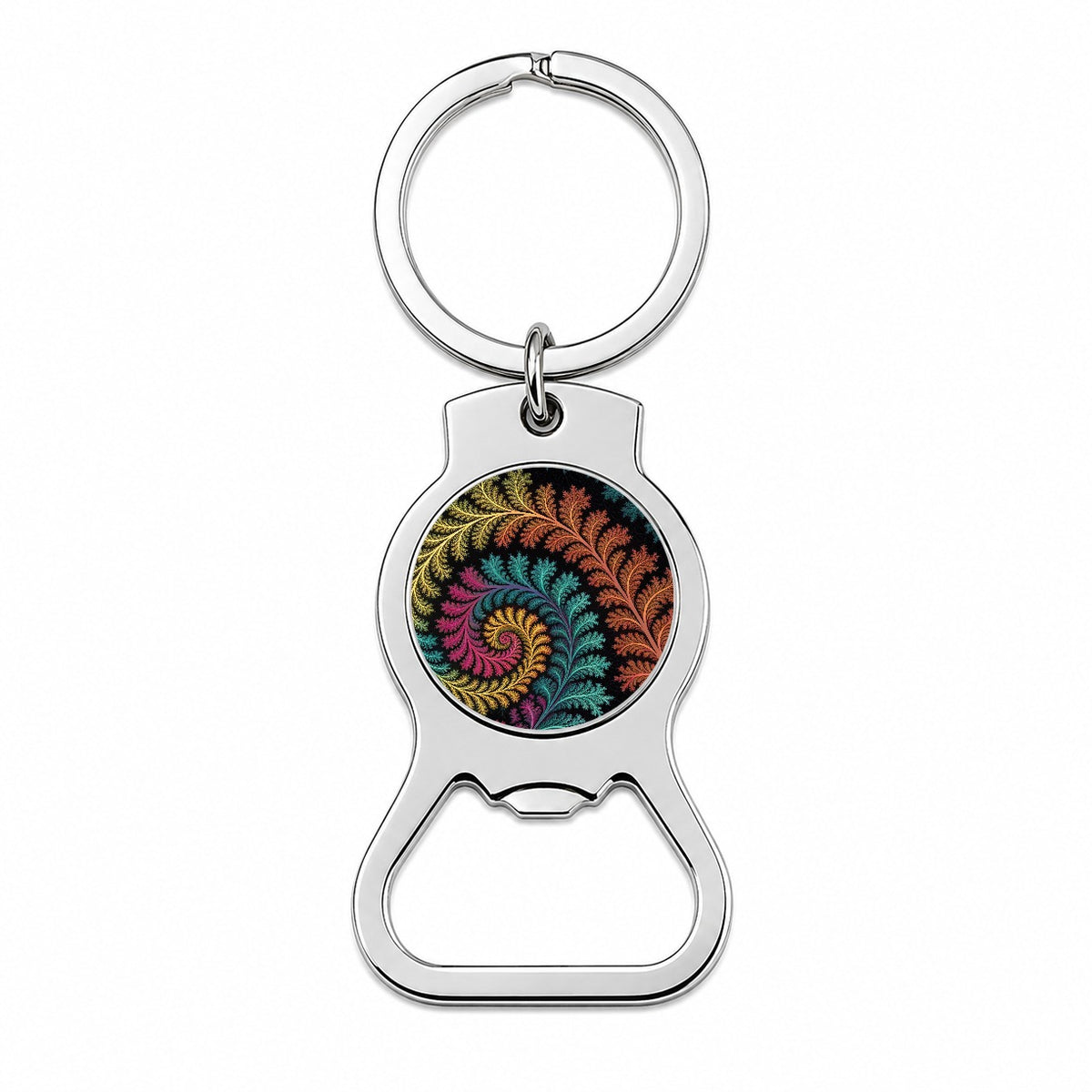 Fractal Geometry Colorful Bottle Opener Keychain