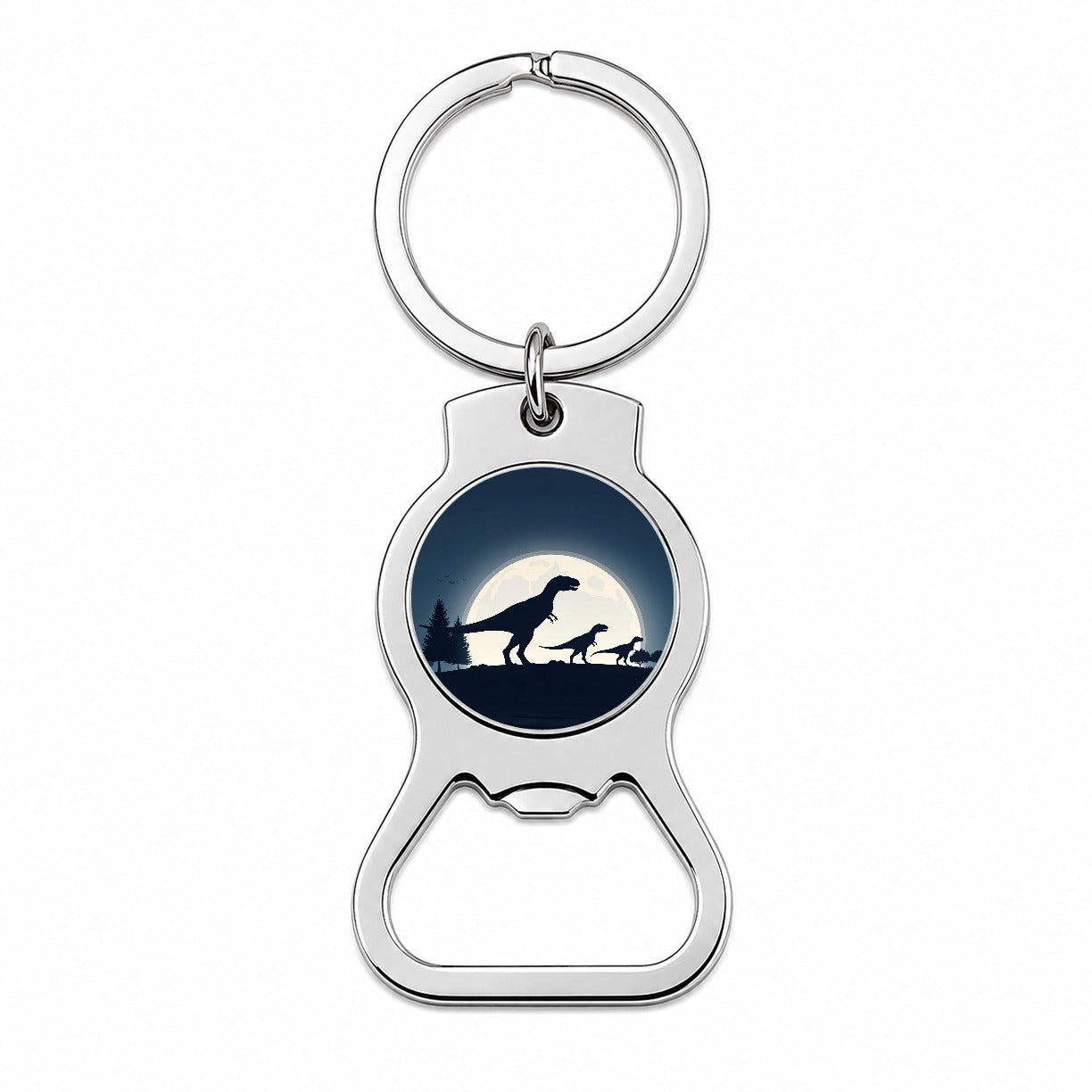 Giganotosaurus Silhouettes Walking Dinosaurs Bottle Opener Keychain