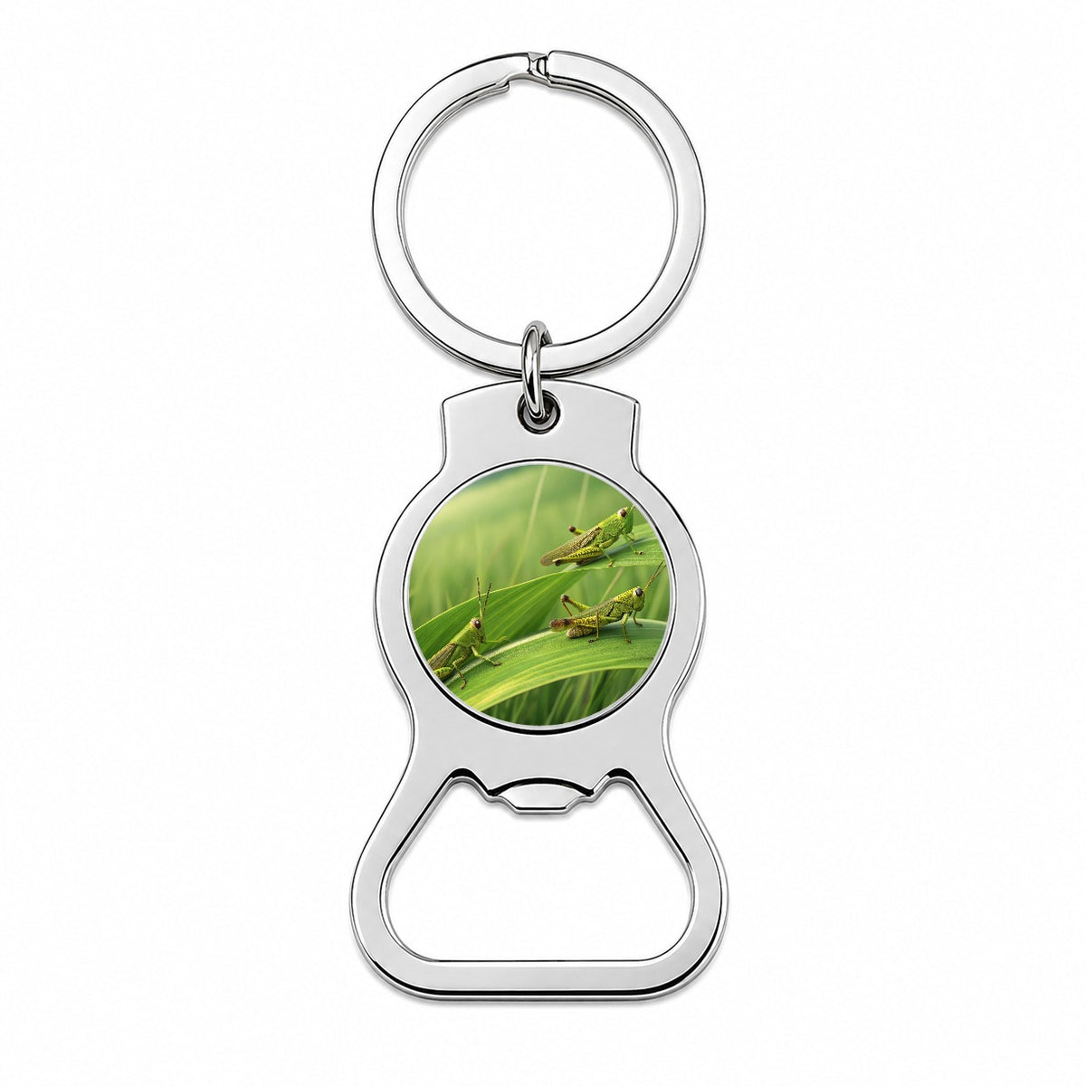 Grasshoppers On Grass Bottle Opener Keychain