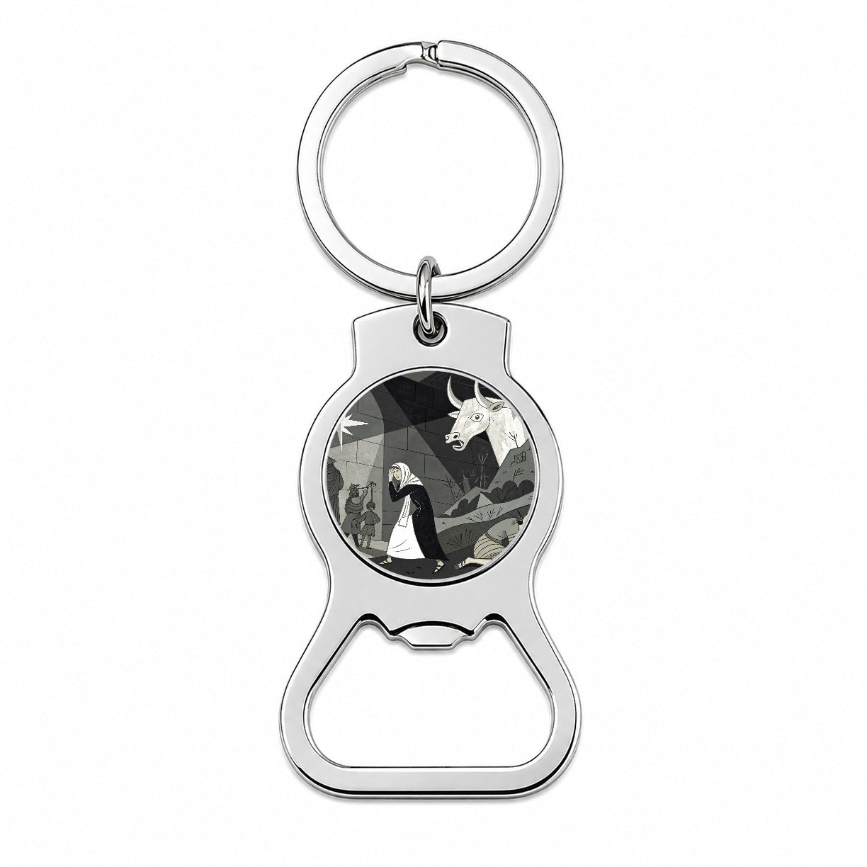 Guernica By Pablo Picasso Parody Bottle Opener Keychain