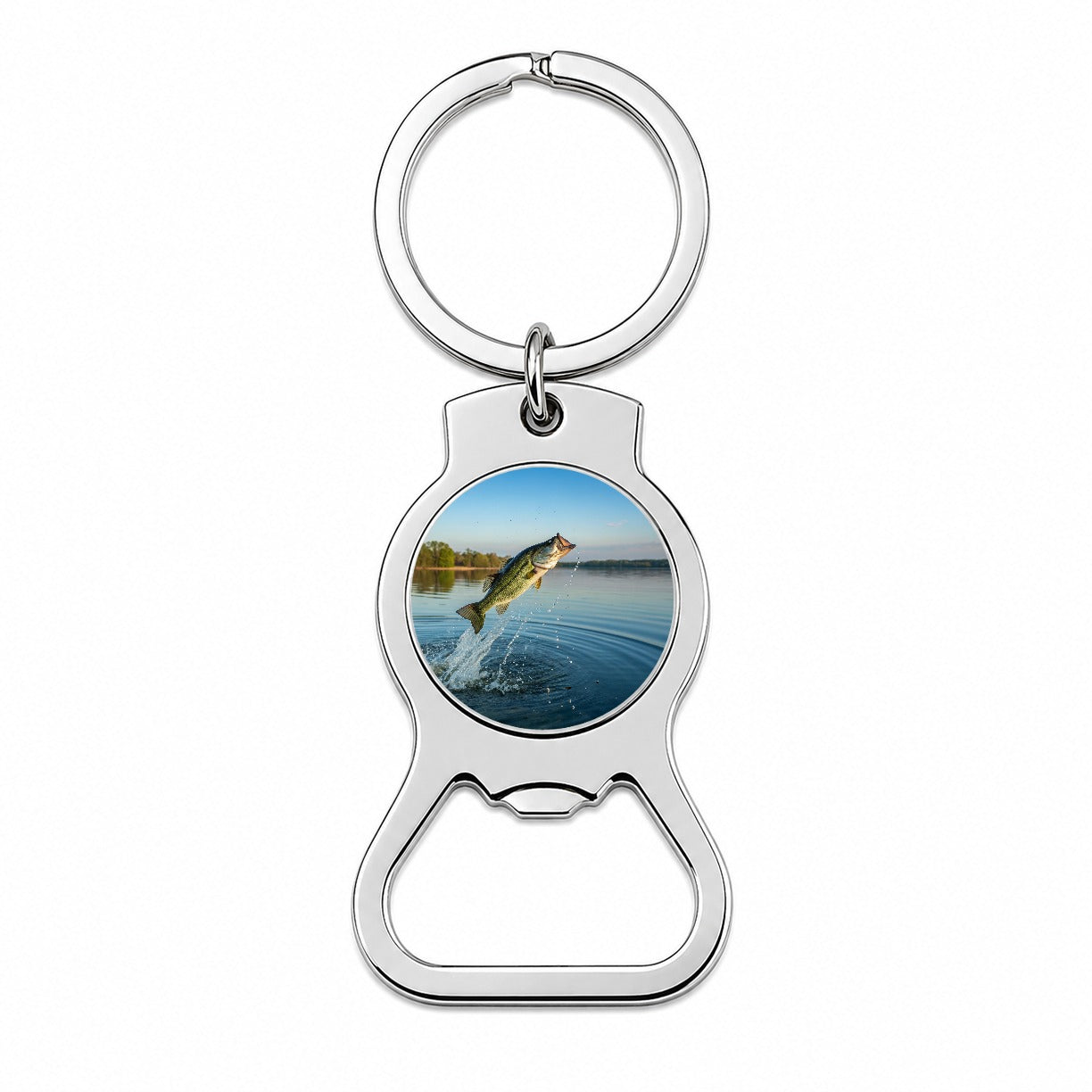 Largemouth Bass Fish Jumping Fishing Bottle Opener Keychain